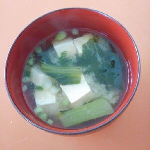 小松菜と豆腐と小ネギの味噌汁
